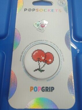 PopSockets PopGrip Pixel Cherry PopSocket - Red, White, Green, Black